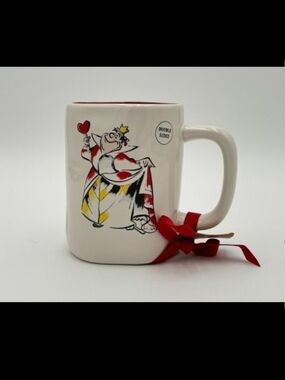 Rae Dunn White Ceramic Mug with Red & Yellow Accents